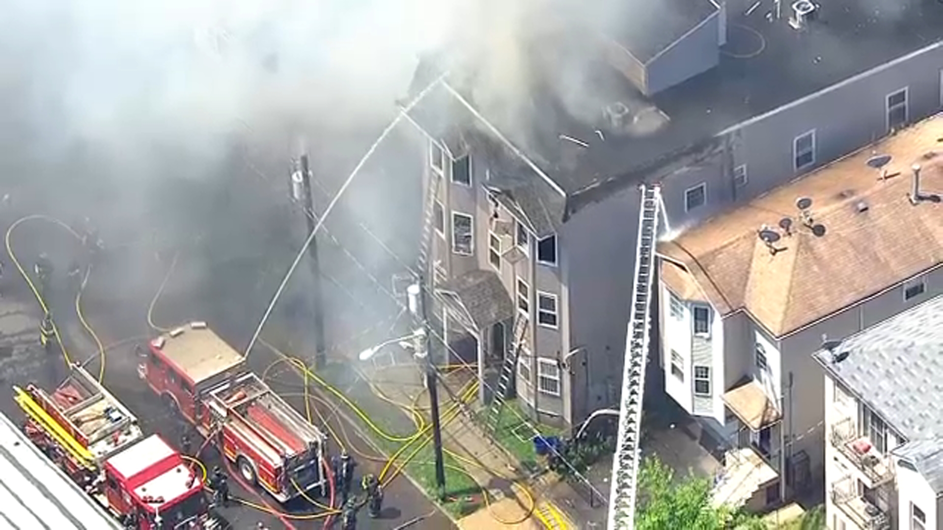 Fire burns through homes in Newark
