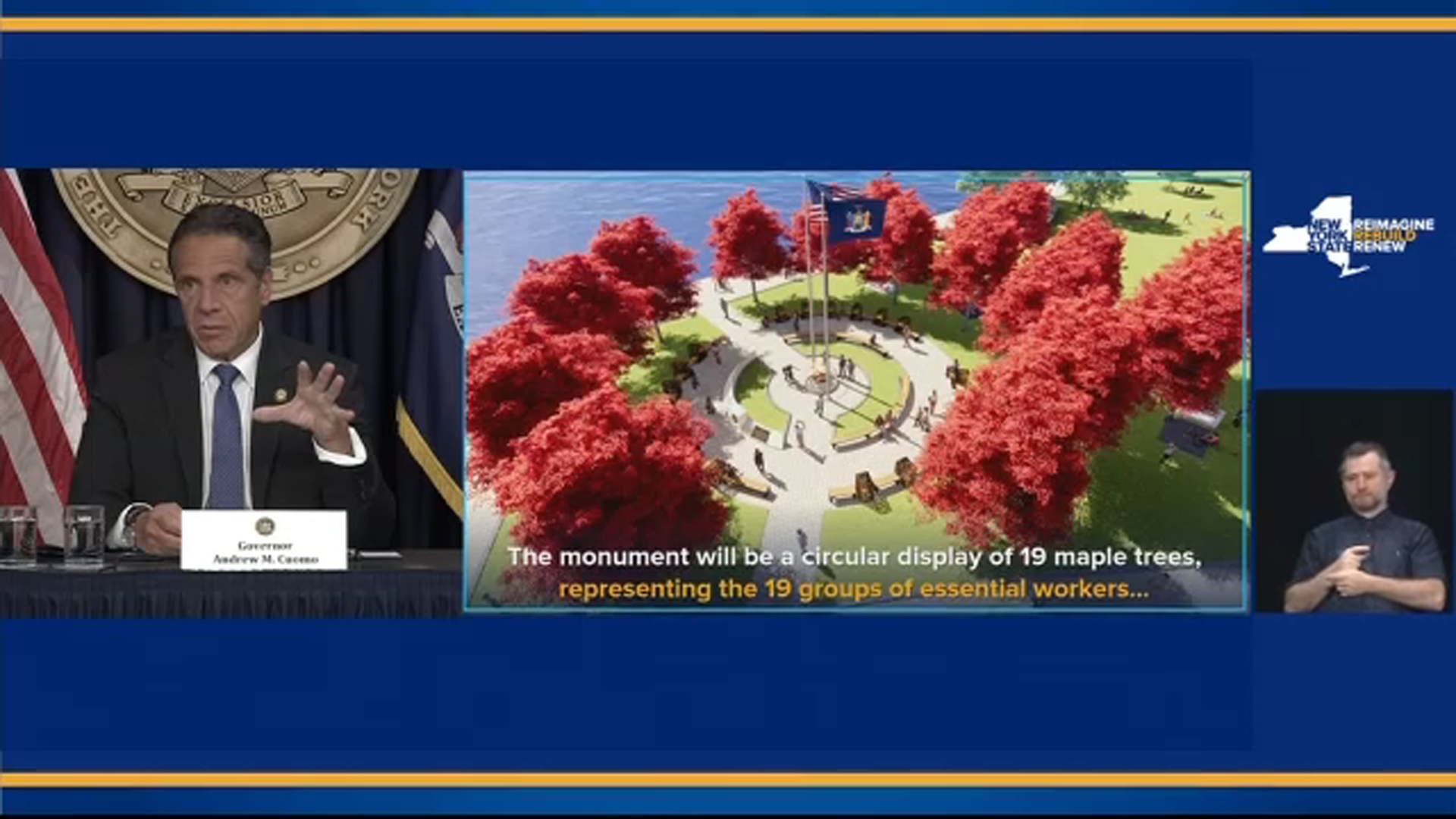NY monument to honor 19 groups of essential workers