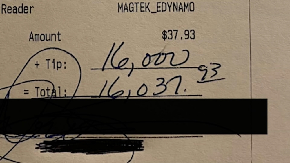 Anonymous customer leaves restaurant a $16K tip