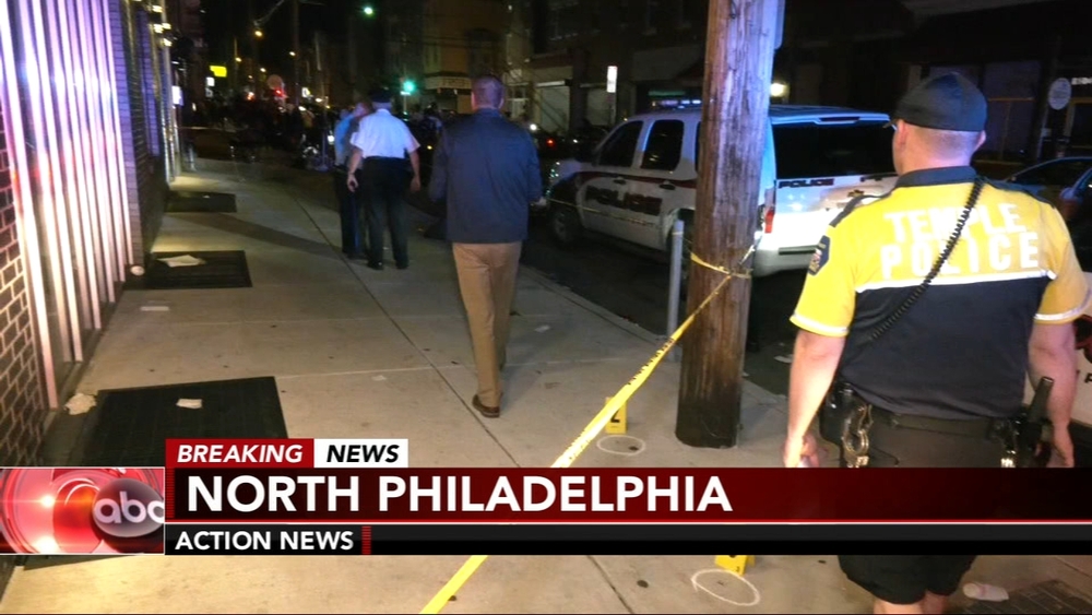 Man shot while officers break up North Philly party