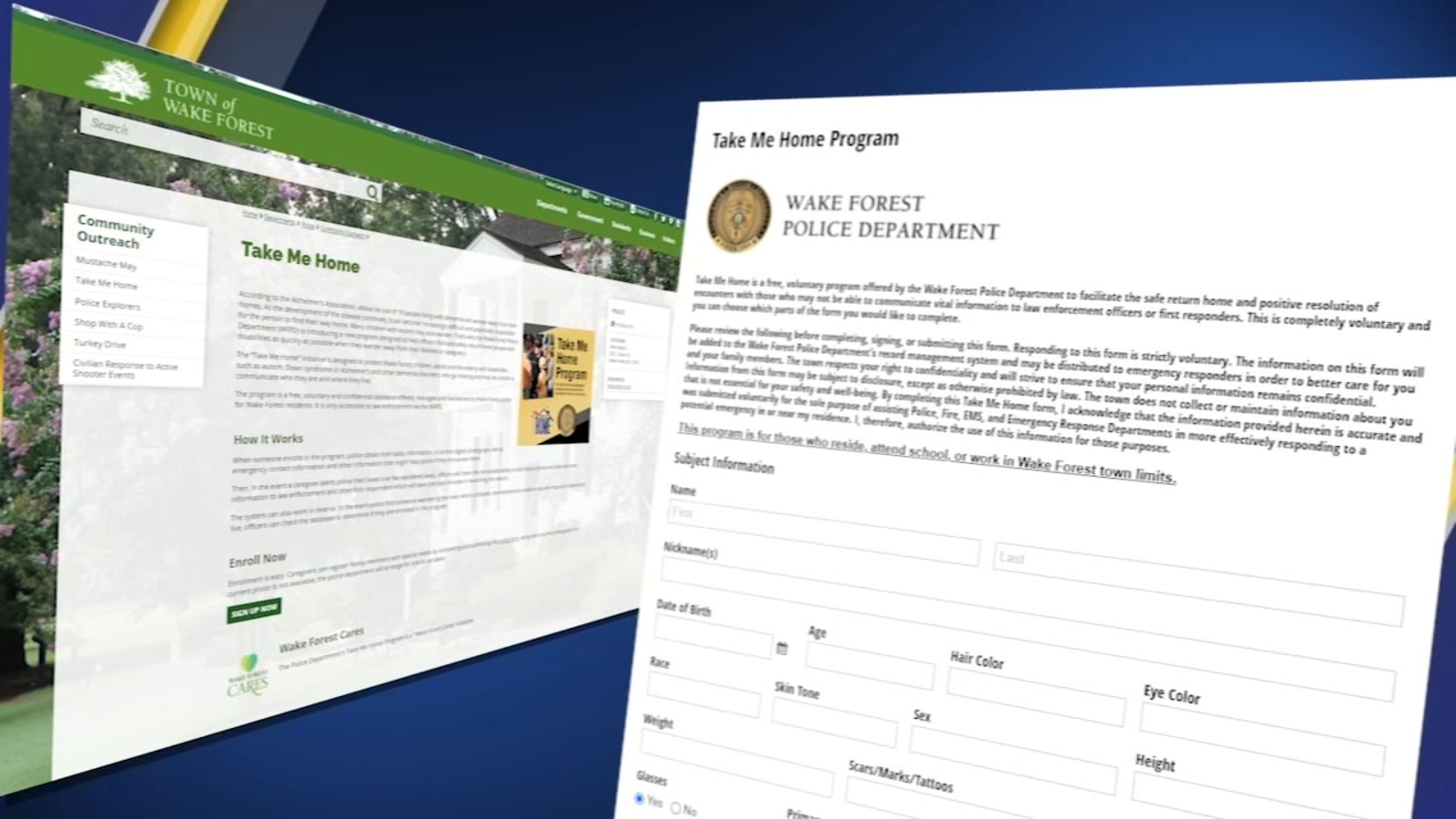 Wake Program Examples New Wake Forest program helps find and ID cognitively impaired who ...