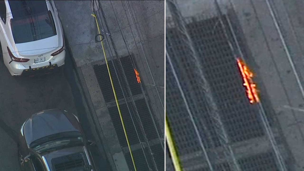 Power line fire amid excessive heat in Bushwick