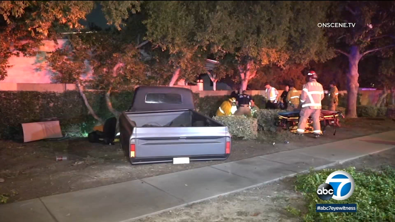 Driver released after pickup truck hits 2 pedestrians in Anaheim