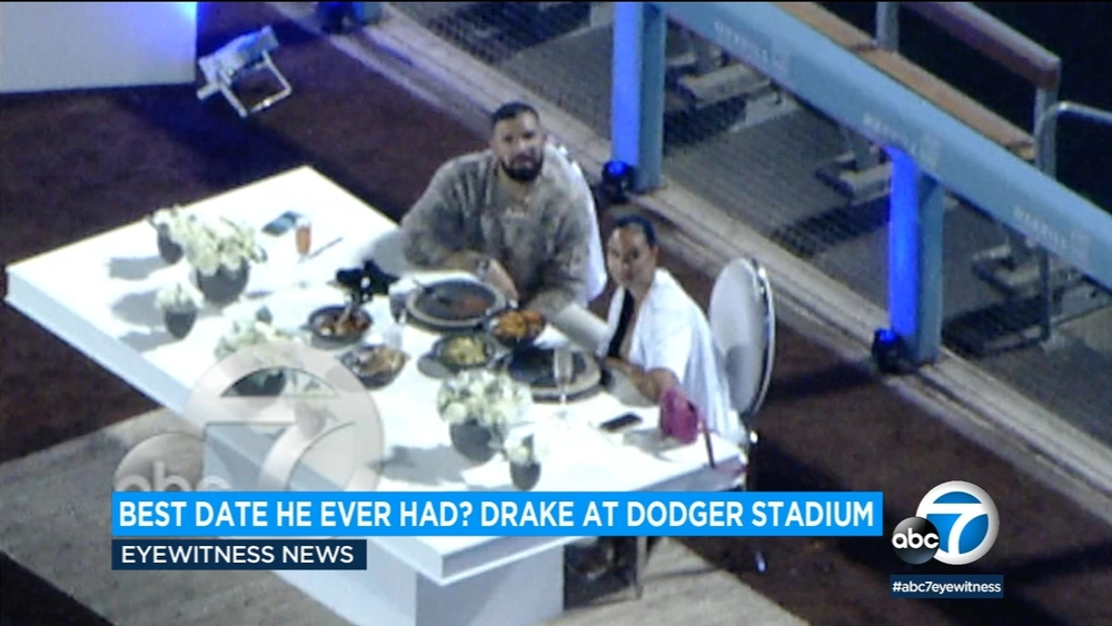 Video: Drake spotted on date at empty Dodger Stadium