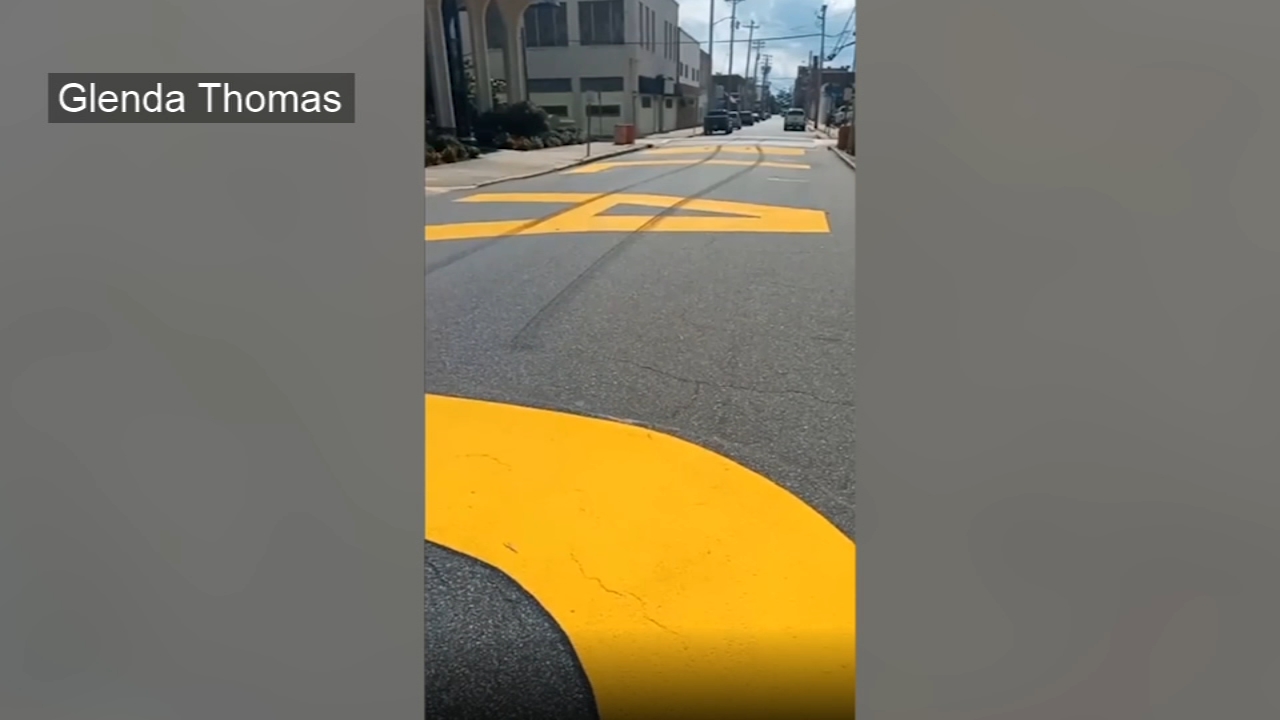 Skid marks deface newly painted BLM mural in Elizabeth City