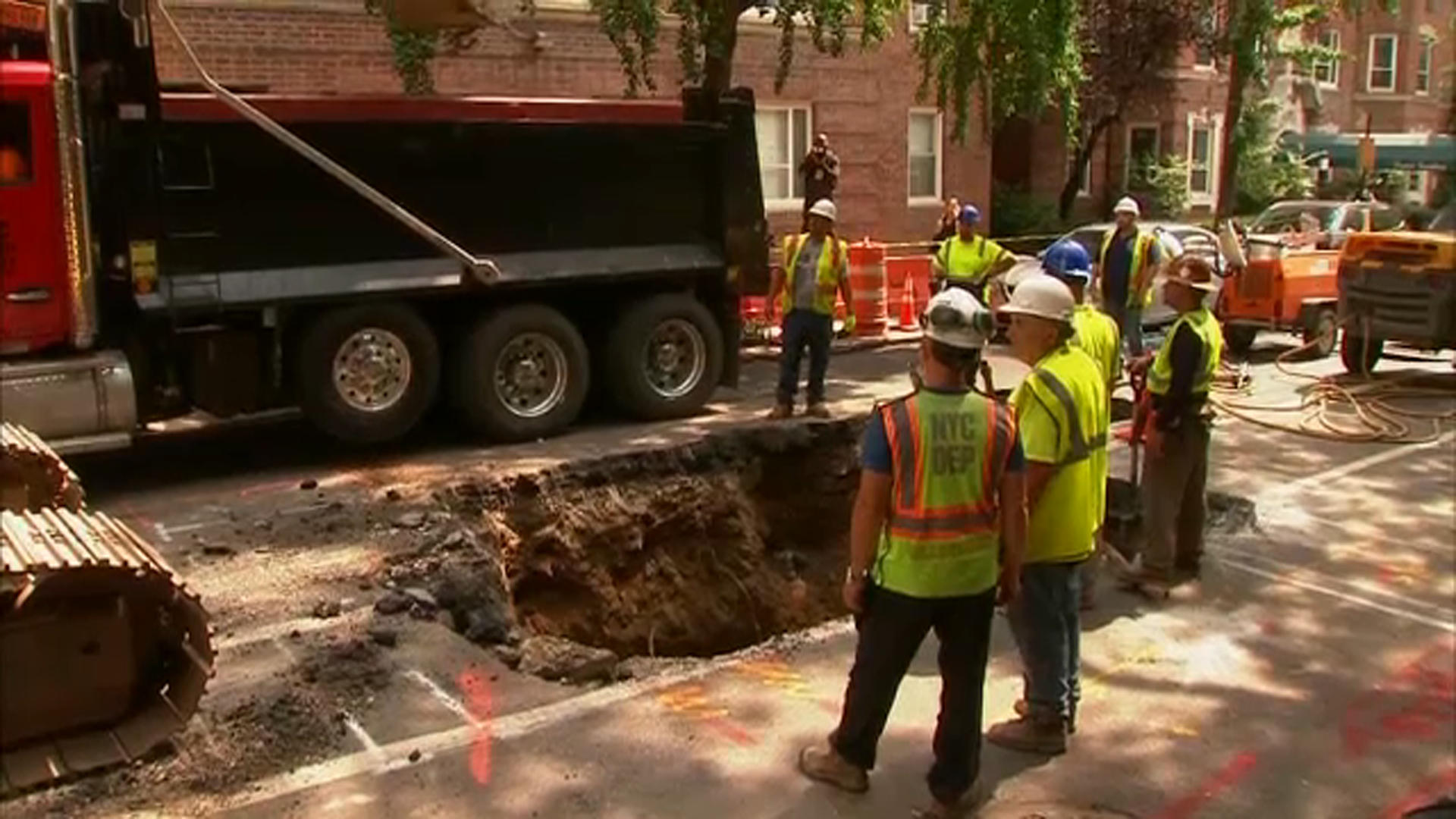 Massive sinkhole swallows part of UES street