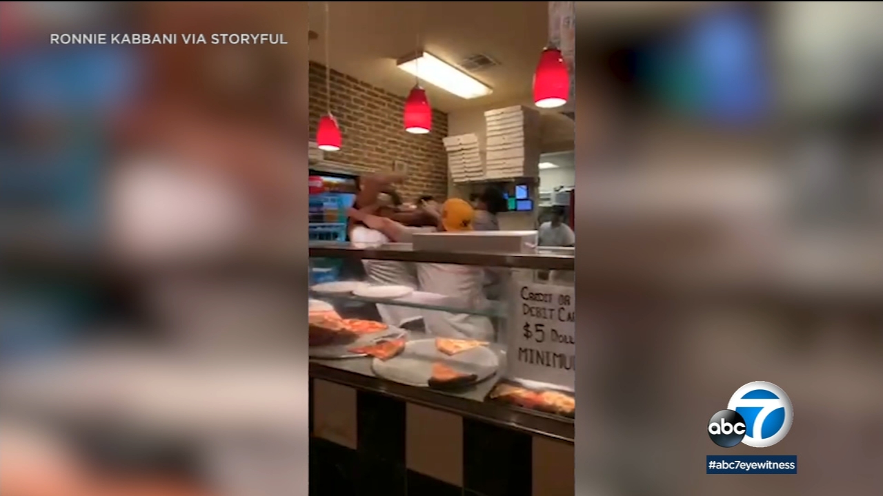 Chaotic brawl breaks out at Brooklyn pizza parlor