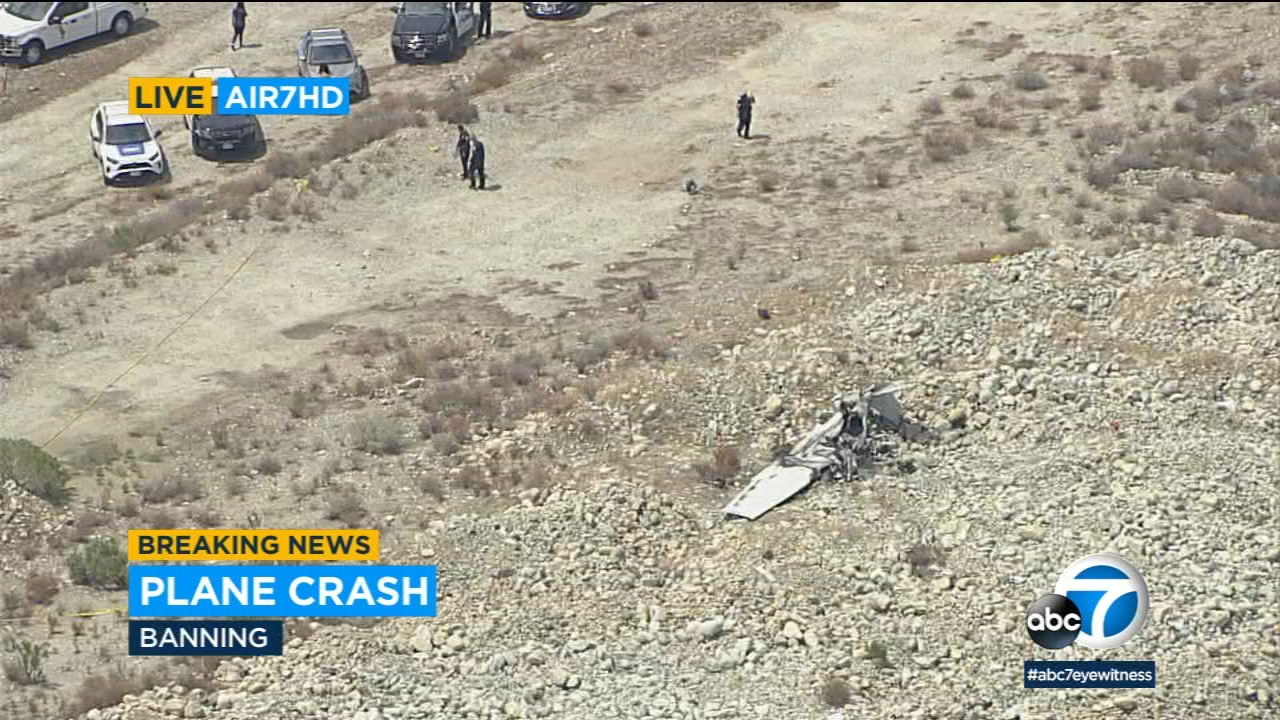 Plane with 2 people on board crashes in Banning