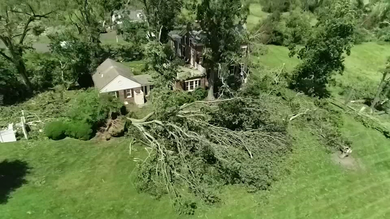 Bucks County Tornado Moves To New Jersey Hopewell Township Mercer County Deals With Massive Tree Damage 6abc Philadelphia