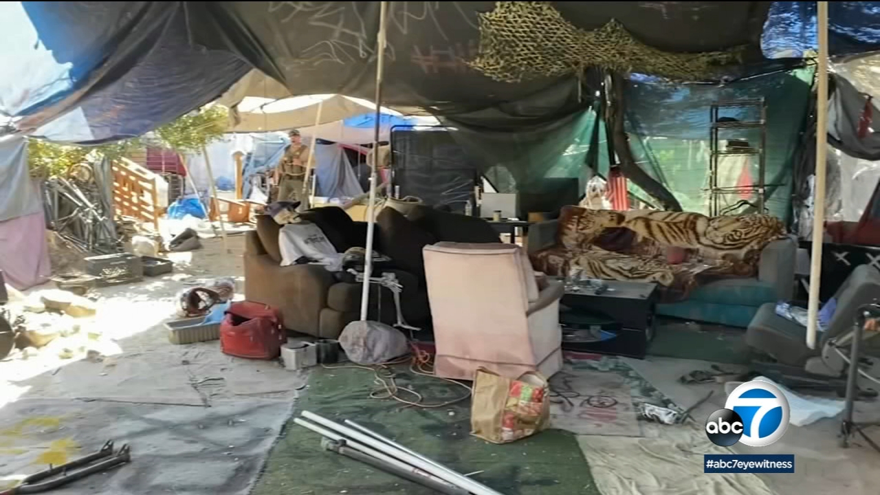Majority of huge homeless encampments near Azusa park cleared