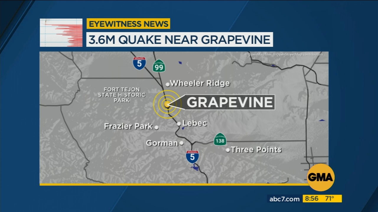 3.6 magnitude earthquake strikes Grapevine area, USGS says