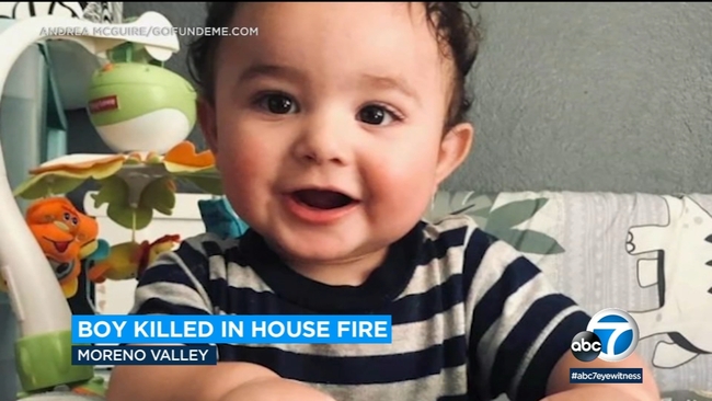 Boy, 1, honored at vigil after being killed in Moreno Valley house fire ...