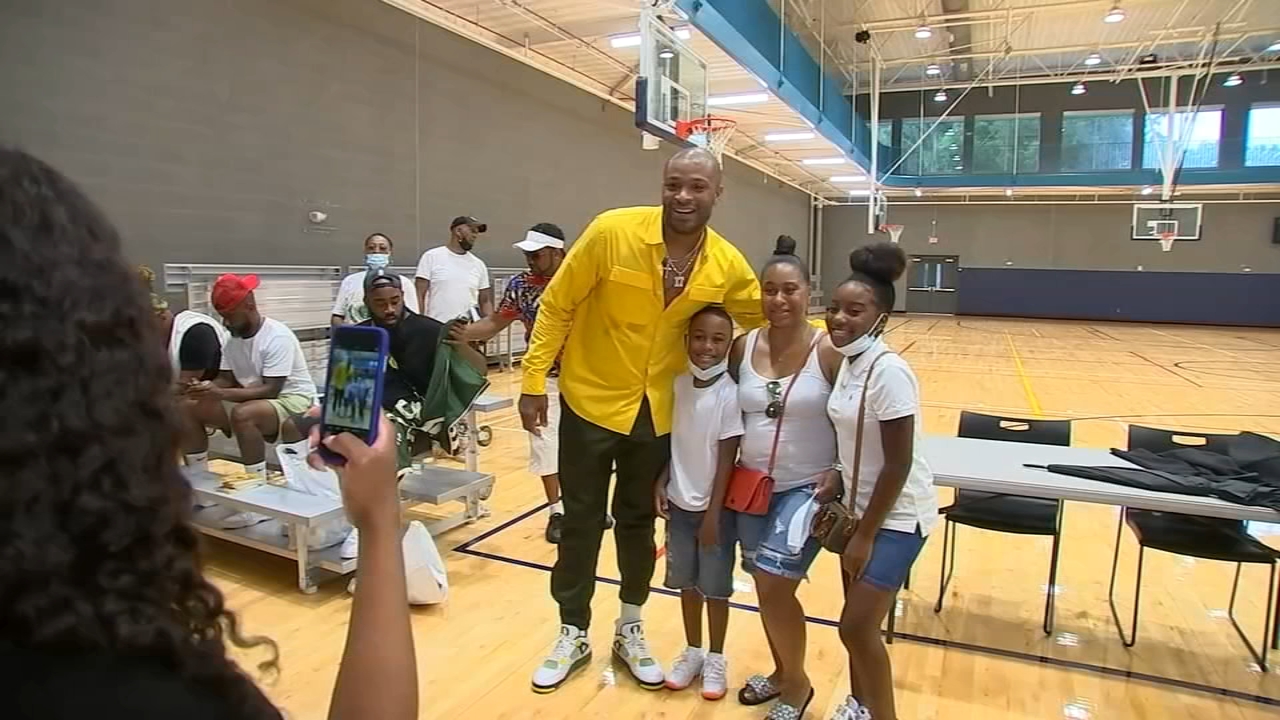 PJ Tucker celebrates NBA Championship at Chavis Park