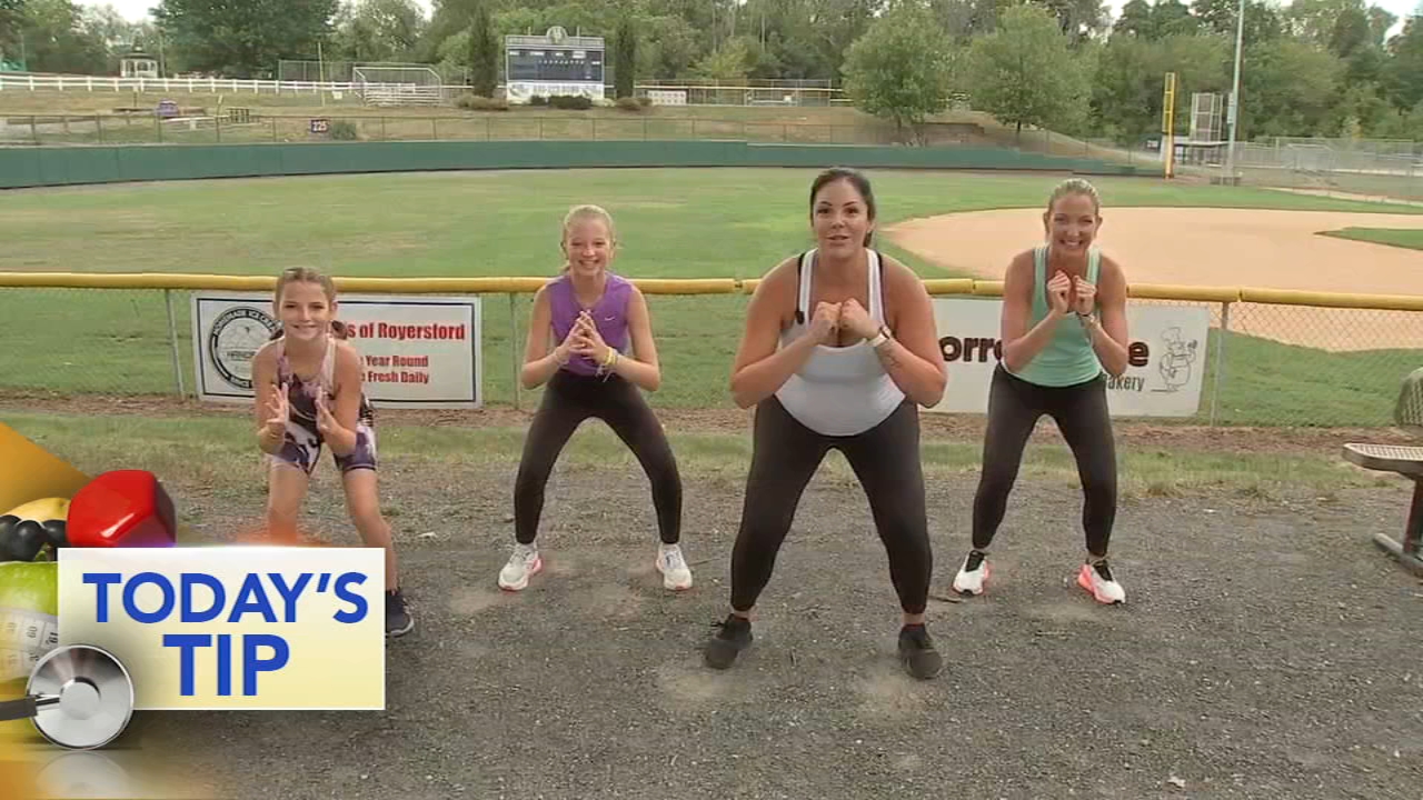 Football run with squat hold - Today's Tip