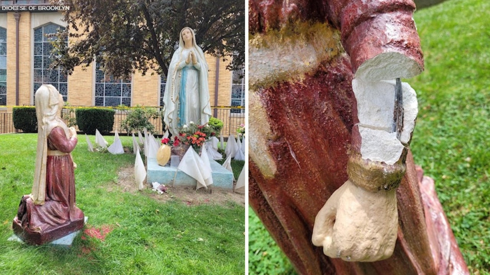 Statue dedicated in honor of COVID victims vandalized in Flushing