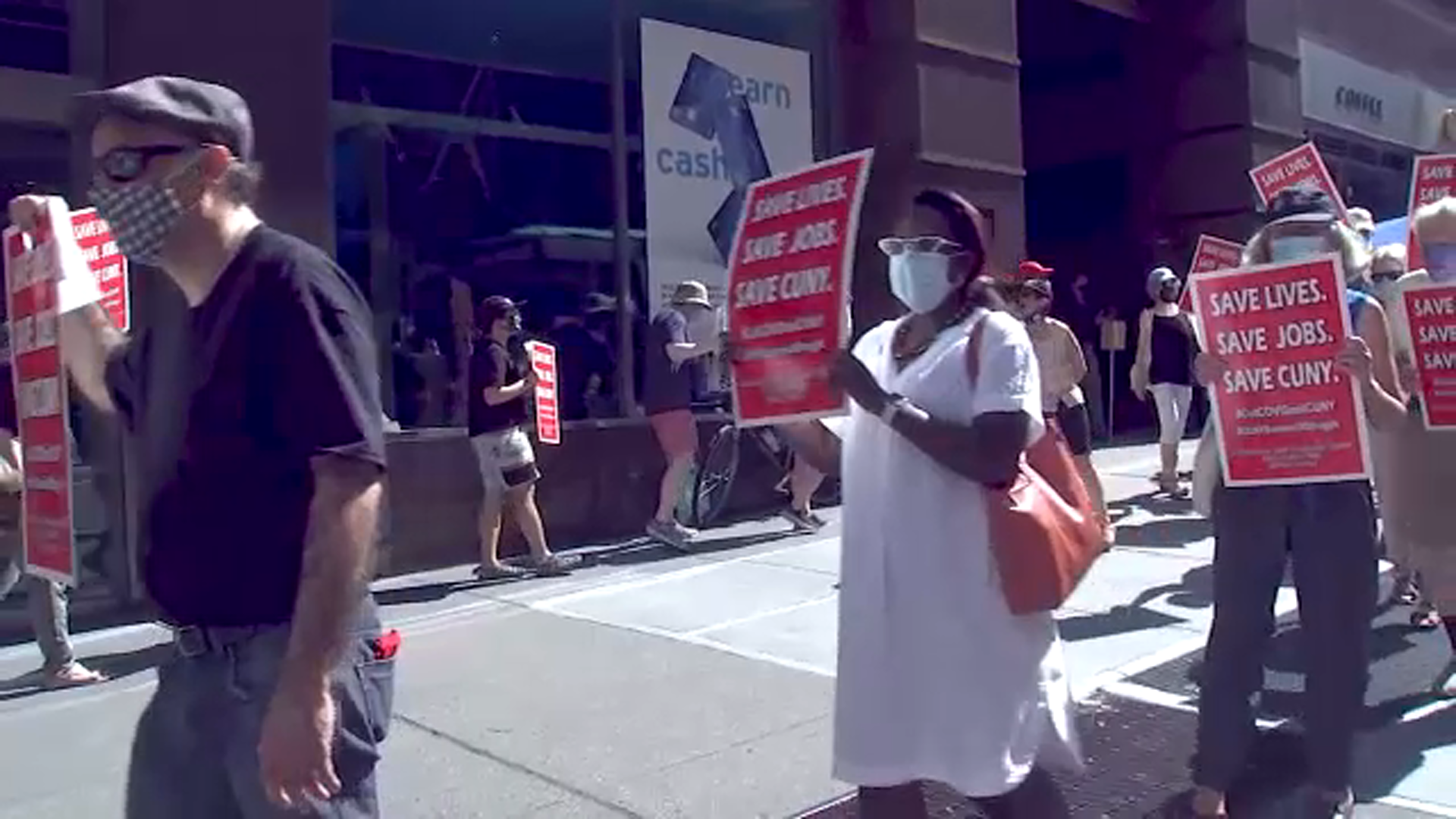 Some CUNY workers protest ahead of students' return