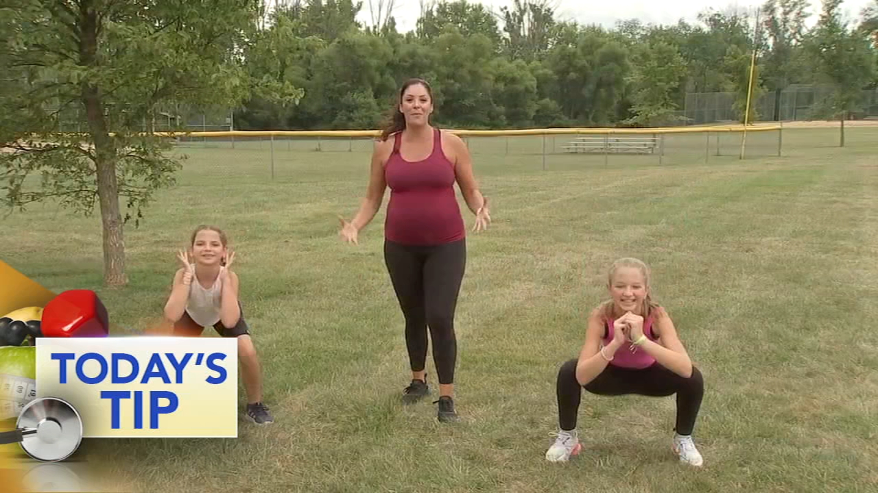 Work those legs with crisscross squats - Today's Tip