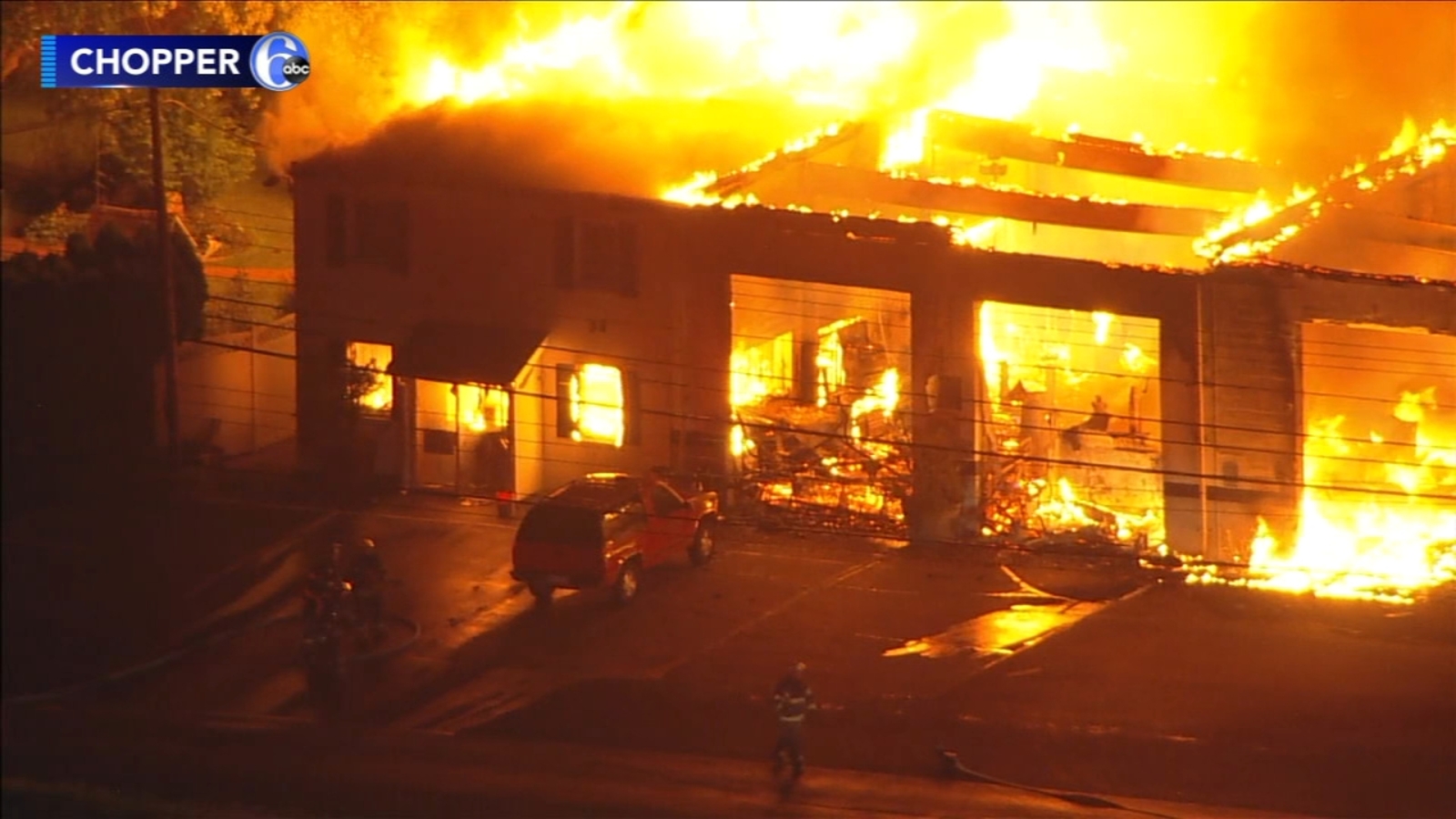 Ottsville Fire Repair Shop In Bucks County Consumed By Flames 6abc Philadelphia