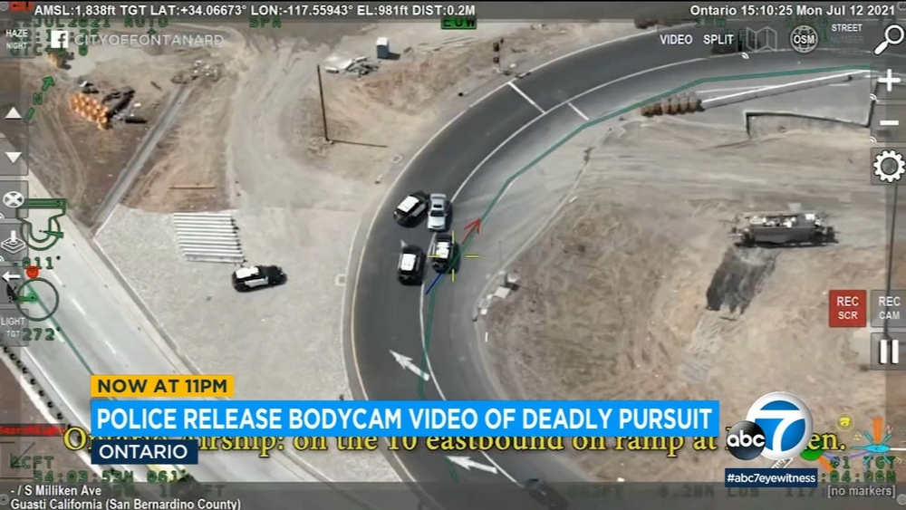 Bodycam, helicopter videos show Fontana police shooting chase suspect