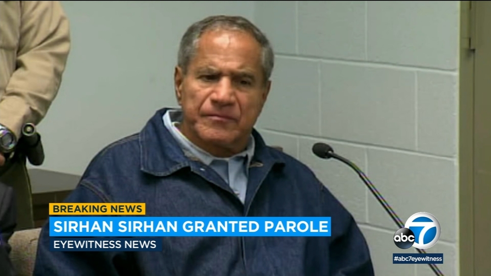 CA Parole Board supports release of RFK assassin Sirhan Sirhan