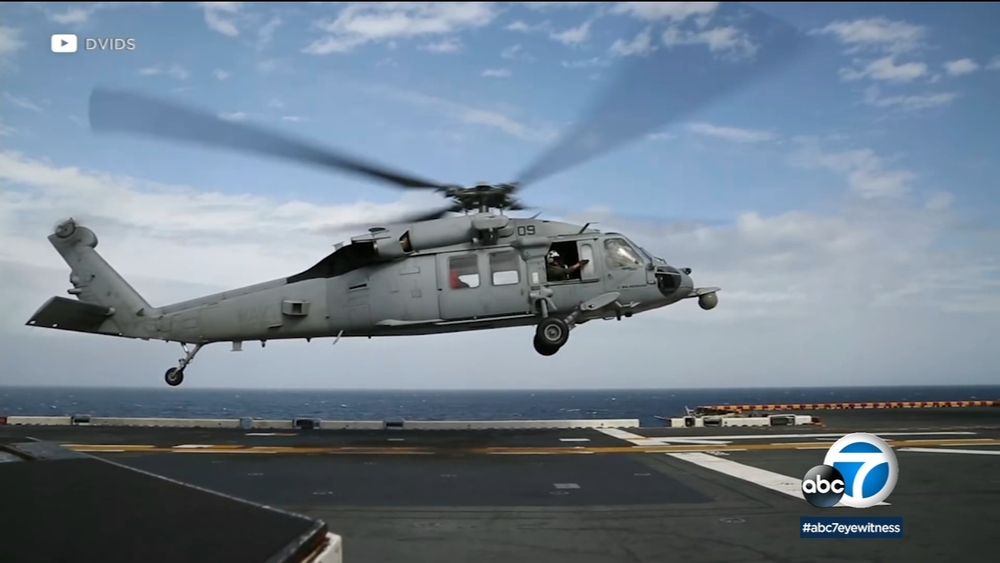 Navy helicopter crashes into water off San Diego coast
