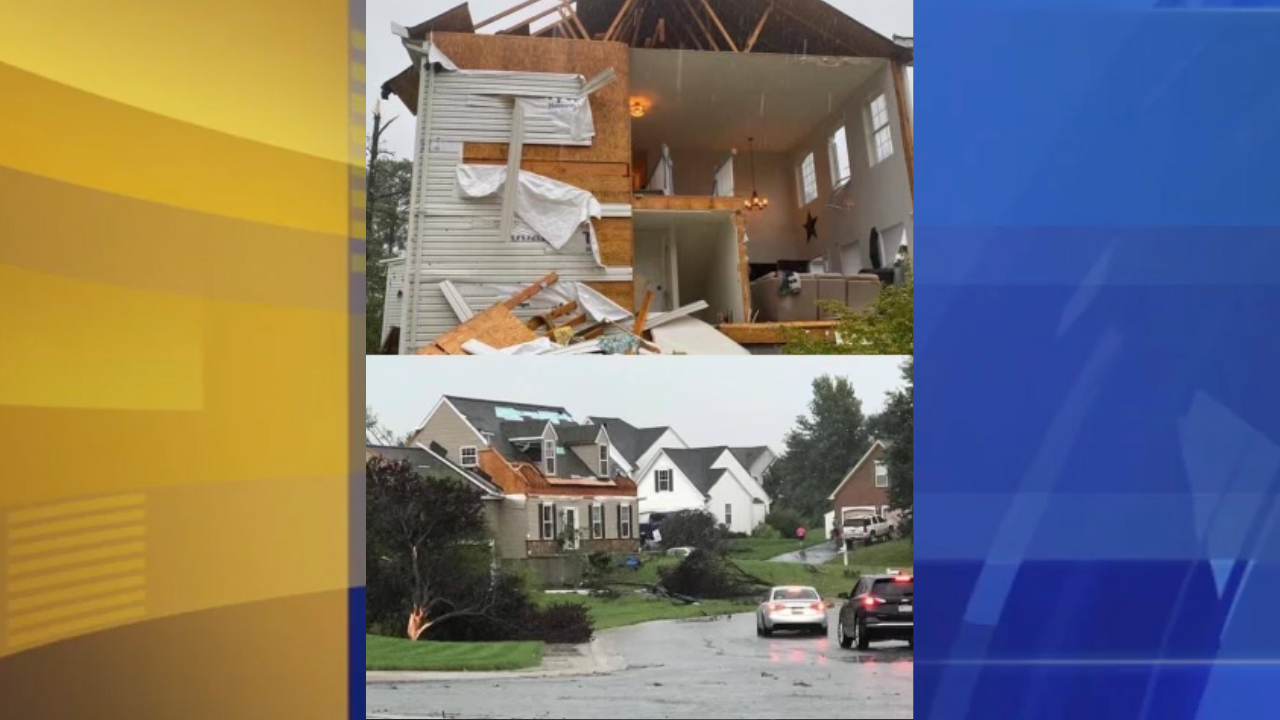 Storm damage in Oxford, Pennsylvania on September 1, 2021.