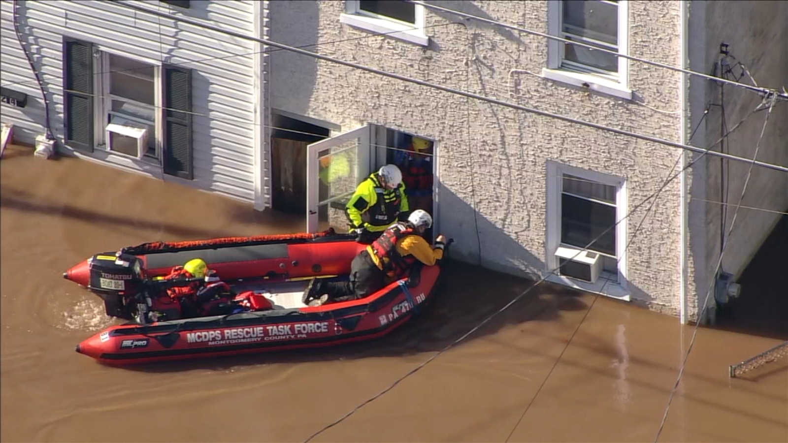Bridgeport, Pennsylvania flooding Water rescues underway in Montgomery