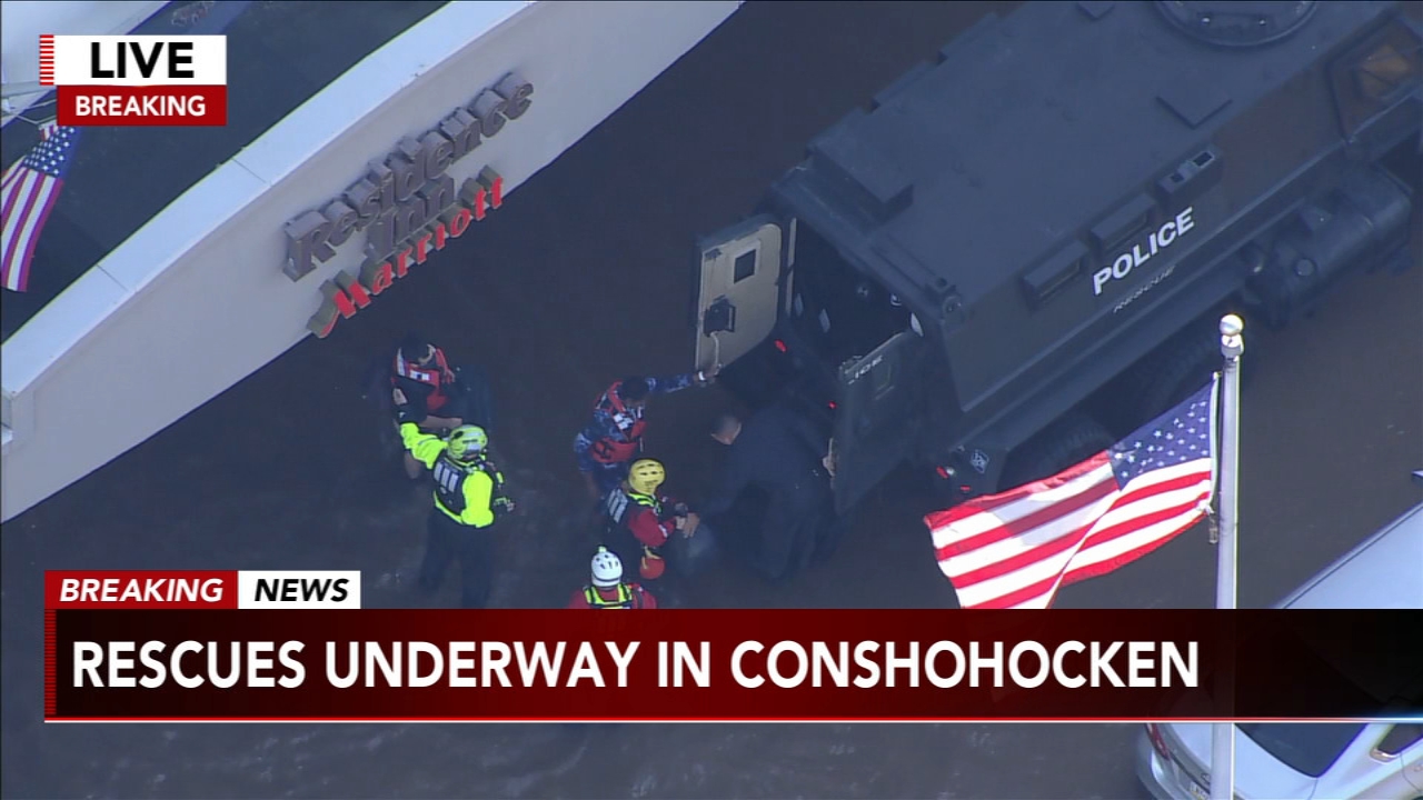 Hotel guests rescued from flooding in Conshohocken