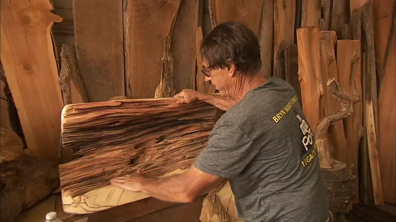 Chester Co. tree trimmer turning wood into unique home decor pieces