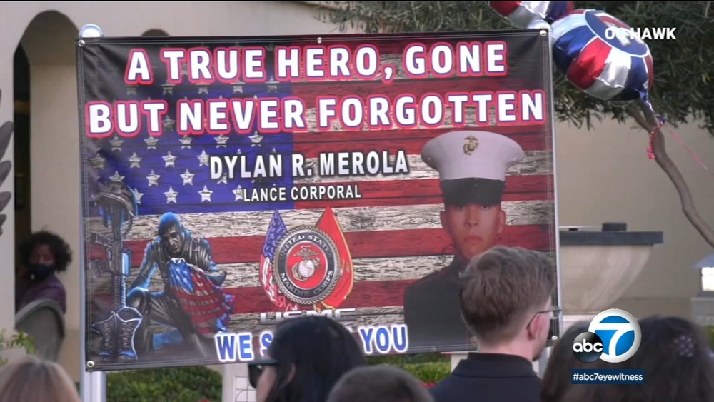 Hundreds attend Rancho Cucamonga memorial for Marine killed in Kabul