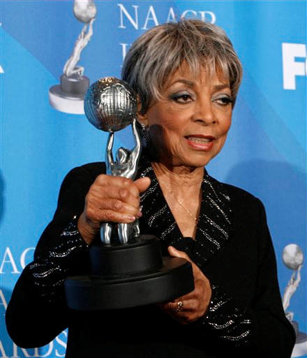 Ruby Dee is seen backstage with the Chairman's award at the 39th NAACP Image Awards on Thursday, Feb. 14, 2008, in Los Angeles.