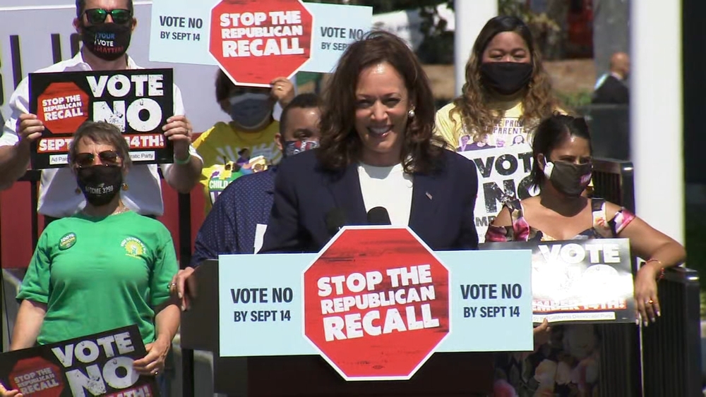 VP Kamala Harris campaigns for Gov. Newsom in Bay Area