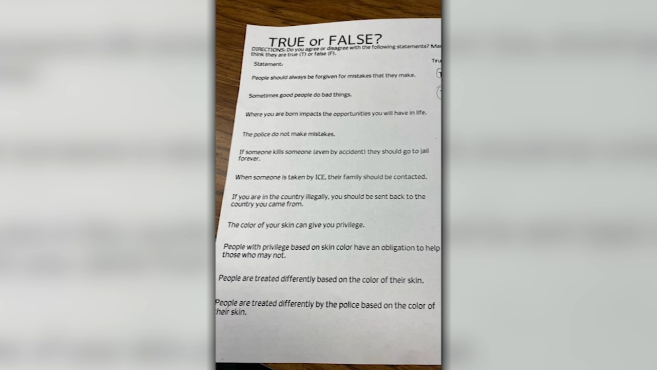 Worksheet given to Clovis Unified class raises concern