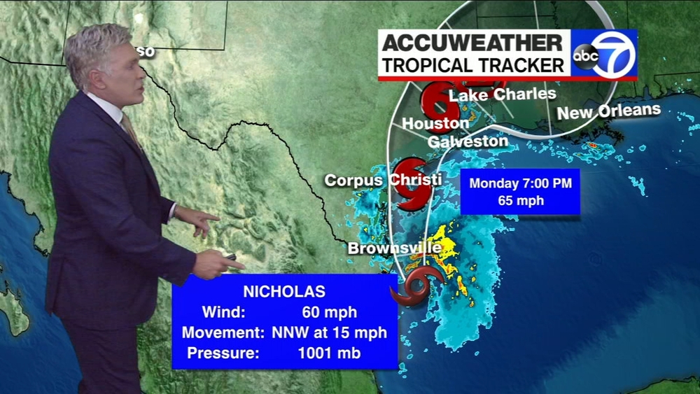 Tropical storm track: Nicholas bears down on Texas