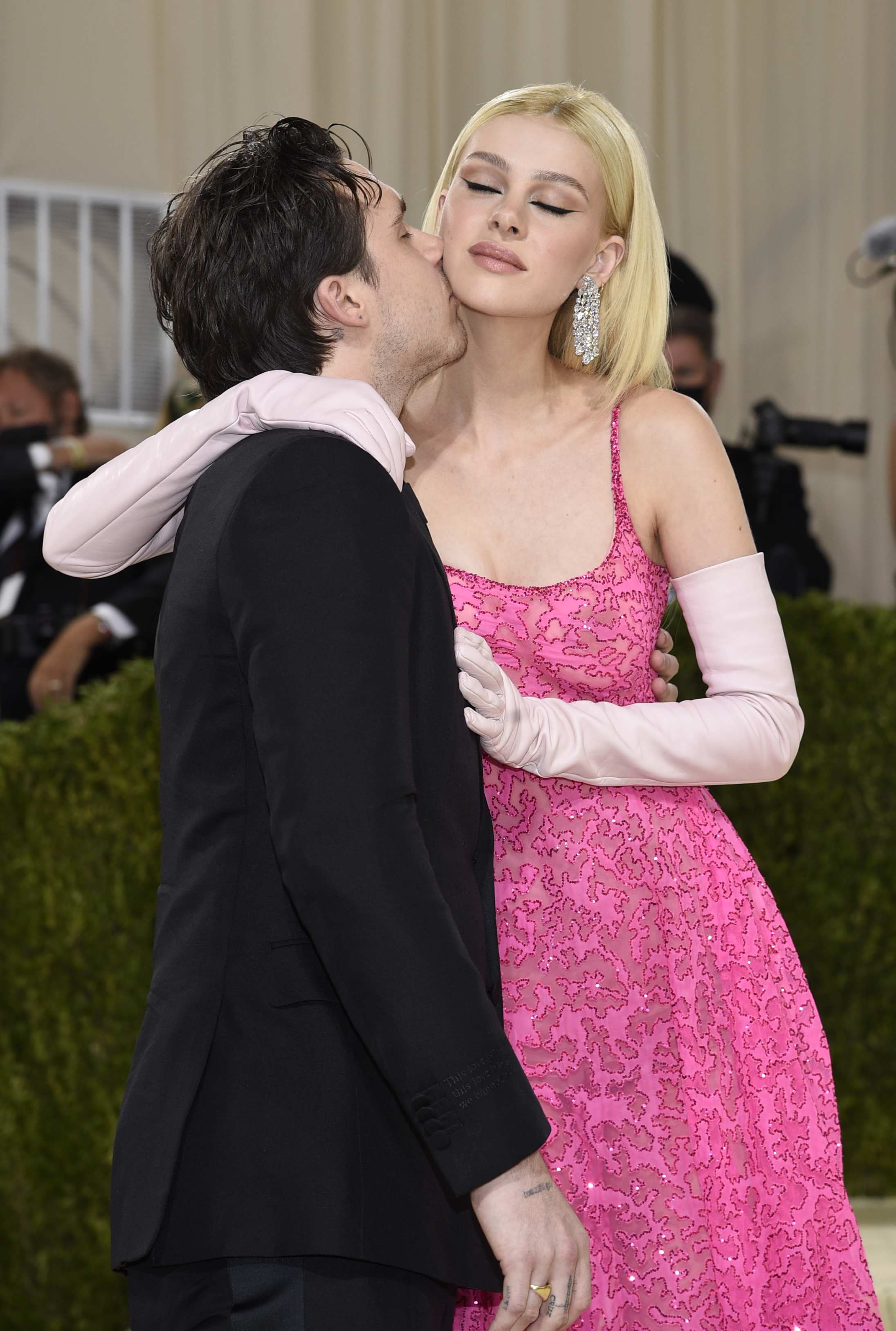 Brooklyn Beckham, left, and Nicola Peltz attend The Metropolitan Museum of Art's Costume Institute benefit gala. (Photo by Evan Agostini/Invision/AP)