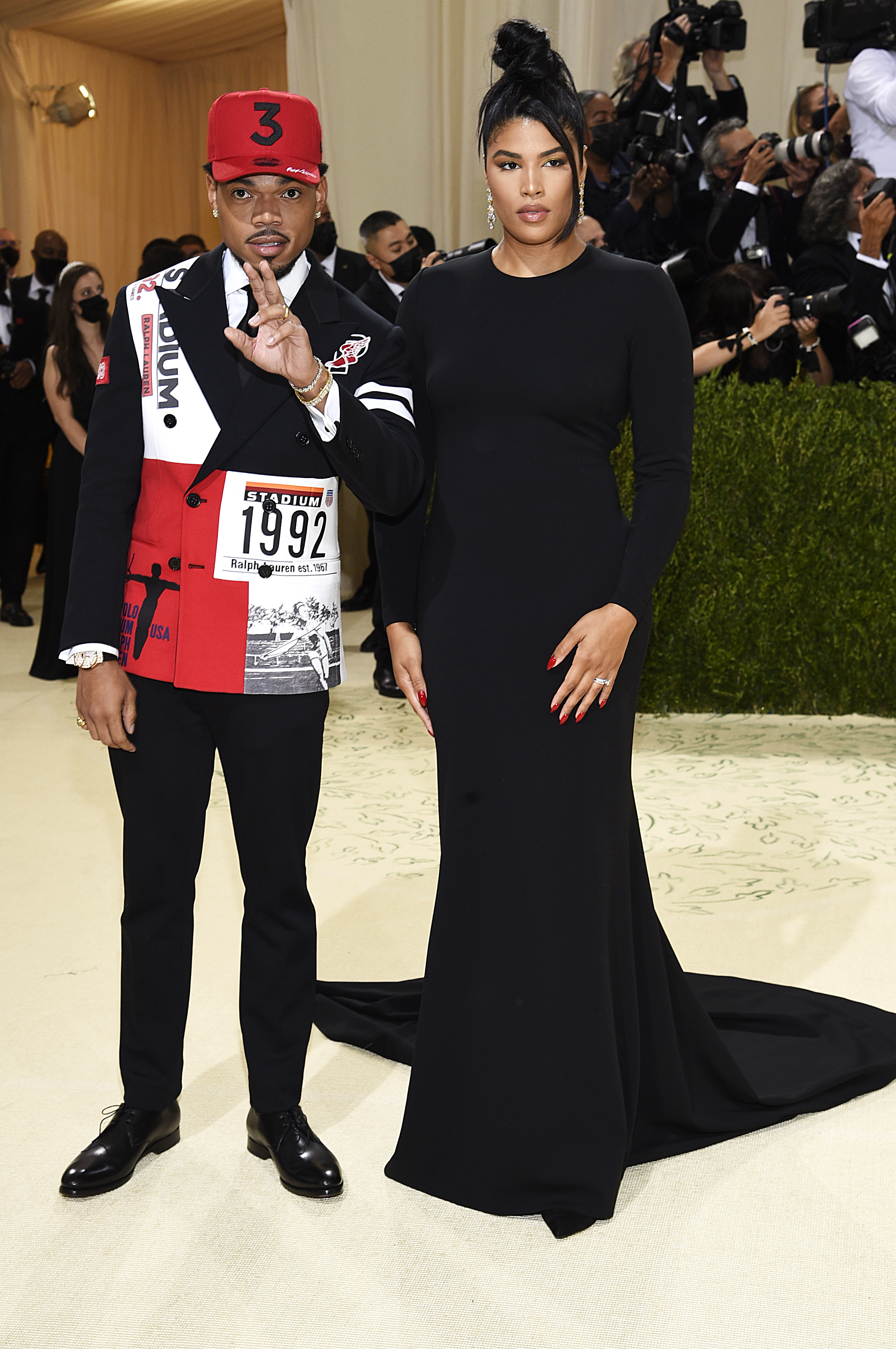 Chance the Rapper, left, and Kirsten Corley attend The Metropolitan Museum of Art's Costume Institute benefit gala. (Photo by Evan Agostini/Invision/AP)