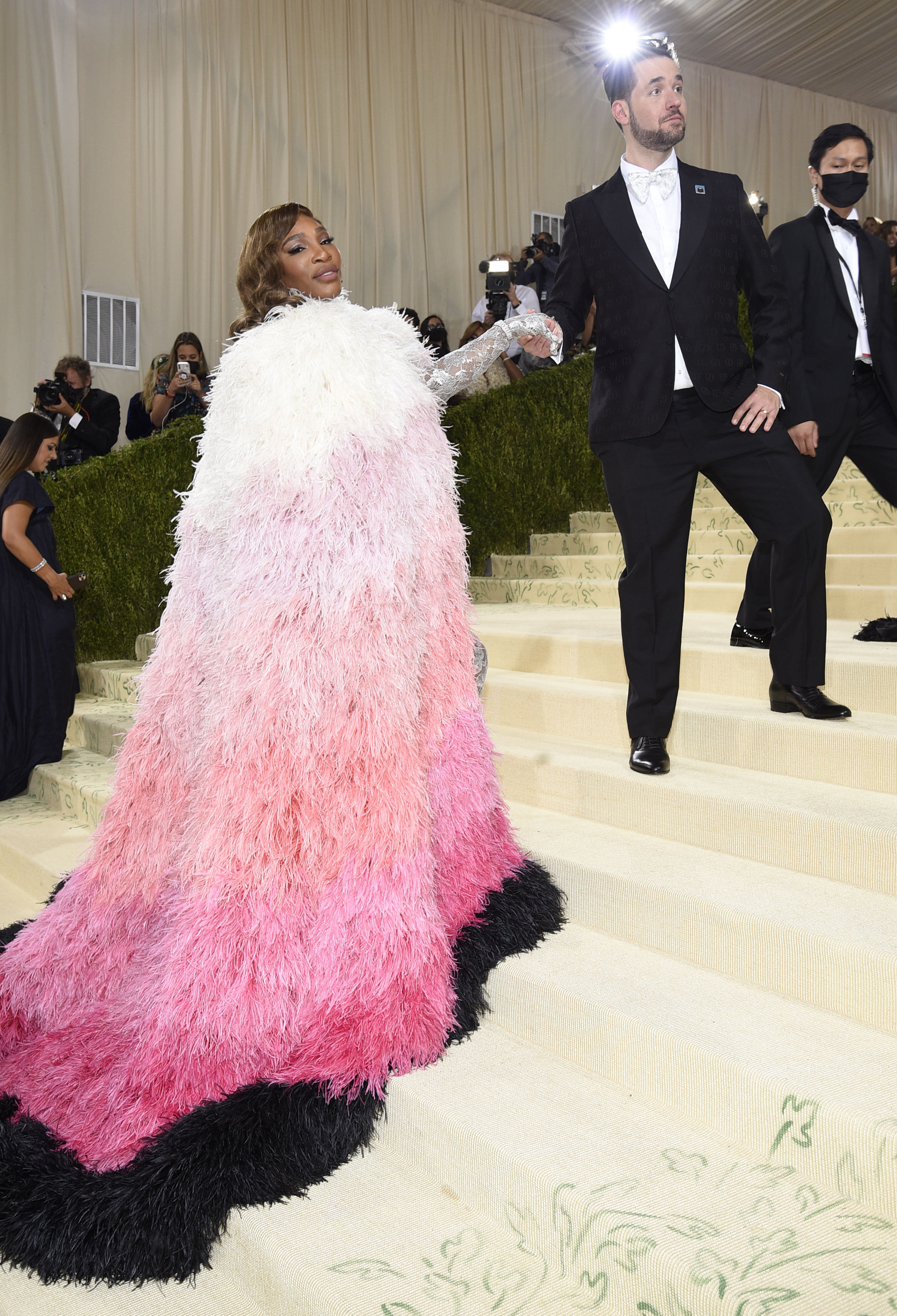 Serena Williams, left, and Alexis Ohanian attend The Metropolitan Museum of Art's Costume Institute benefit gala. (Photo by Evan Agostini/Invision/AP)