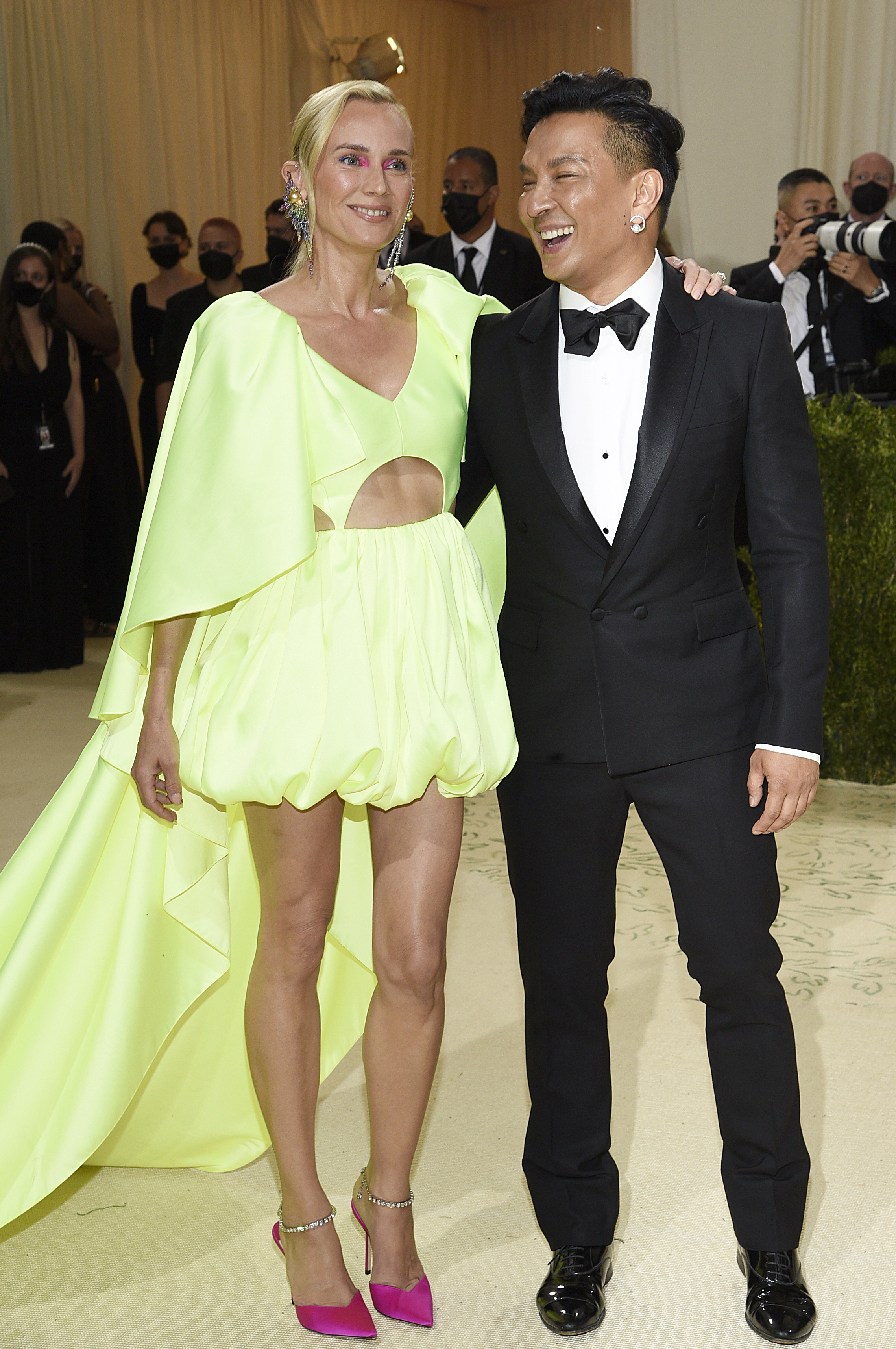 Diane Kruger, left, and Prabal Gurung attend The Metropolitan Museum of Art's Costume Institute benefit gala. (Photo by Evan Agostini/Invision/AP)