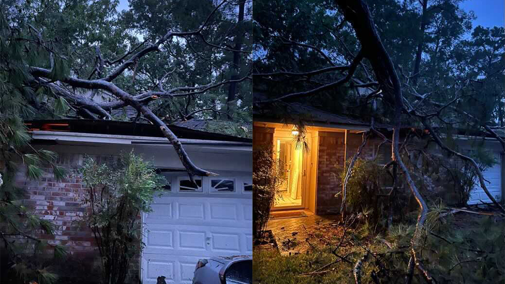 Hurricane Nicholas: Tree falls on woman's home near Spring