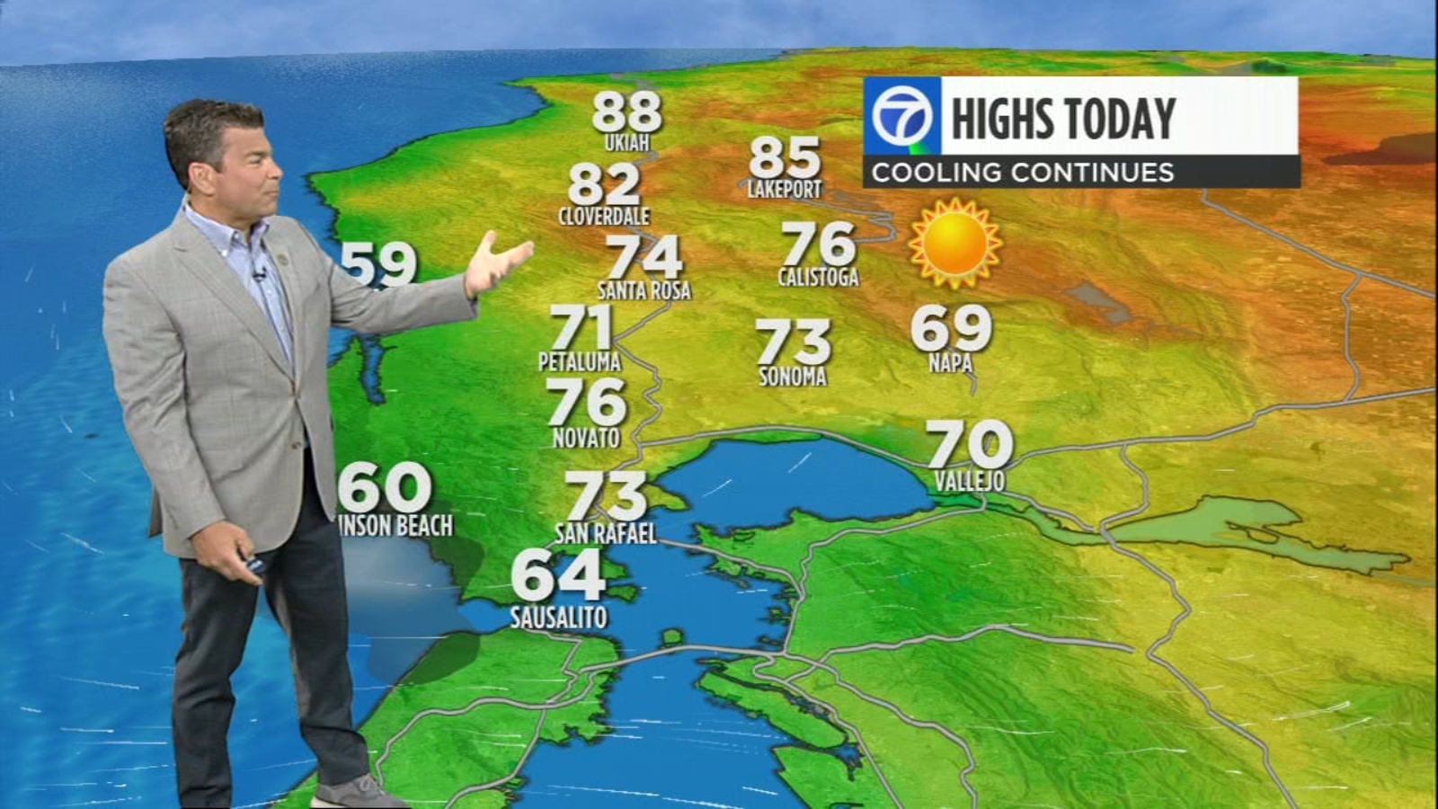 AccuWeather Forecast Cooling continues today, chance of rain looking