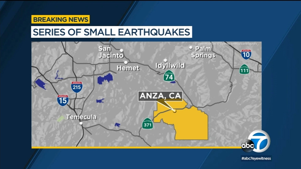 Series of earthquakes hit Anza area