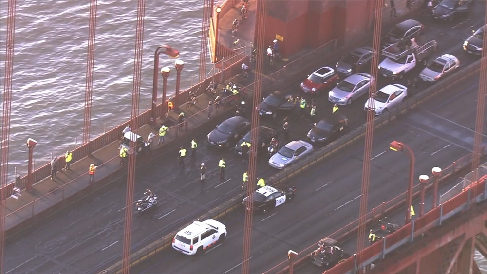 Golden Gate Bridge protest triggers traffic nightmare