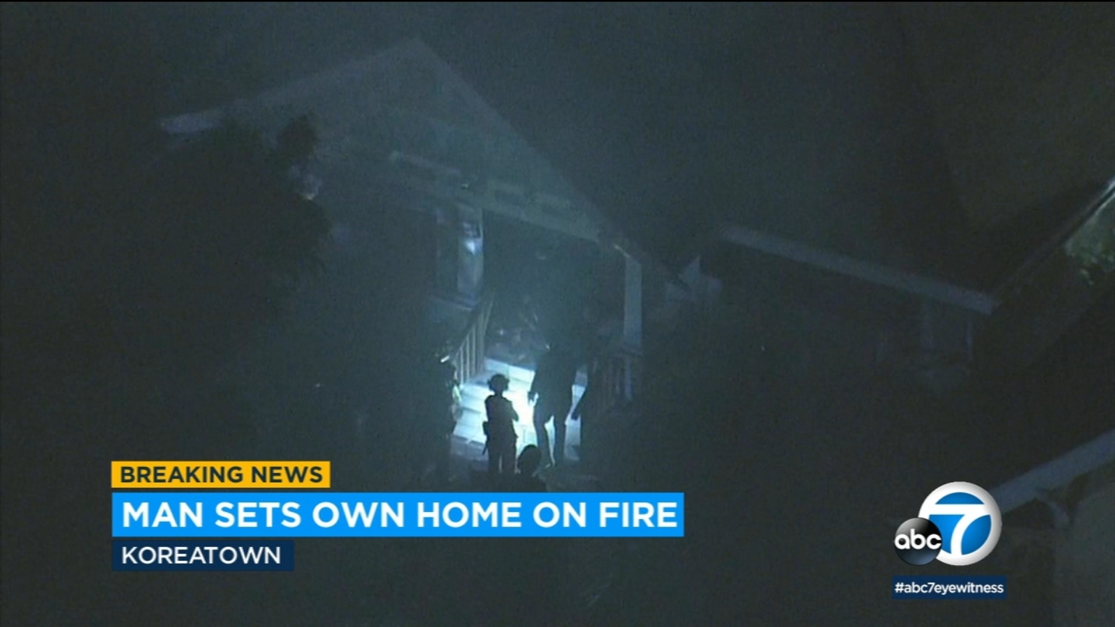 Police tackle, arrest man who set home on fire in Koreatown during standoff ABC7 Los Angeles