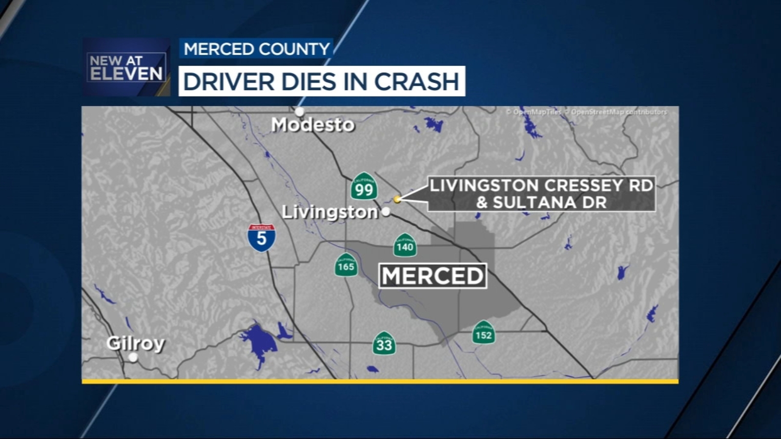 Man killed in singlecar crash in Merced County, CHP says ABC30 Fresno