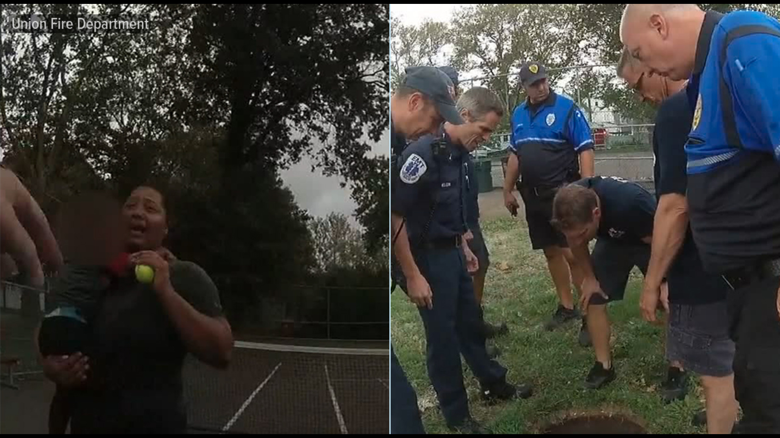 Boy falls in manhole Video shows moment after mom rescues 14monthold
