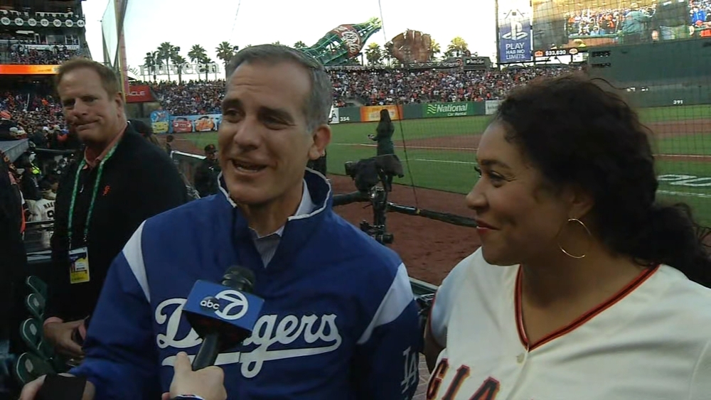 LA, SF mayors engage in friendly trash-talk over baseball rivalry