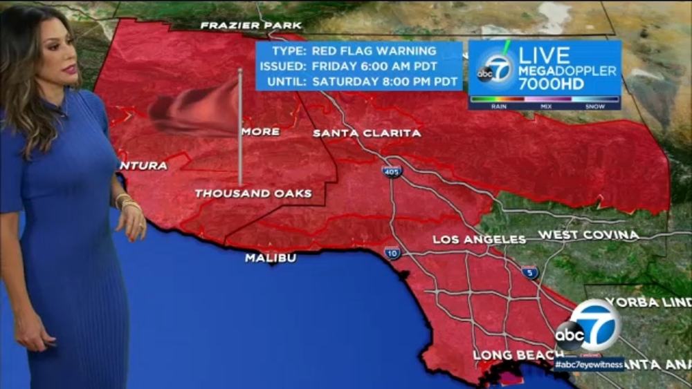 Strong winds, hot temps to kick up fire danger in SoCal Friday