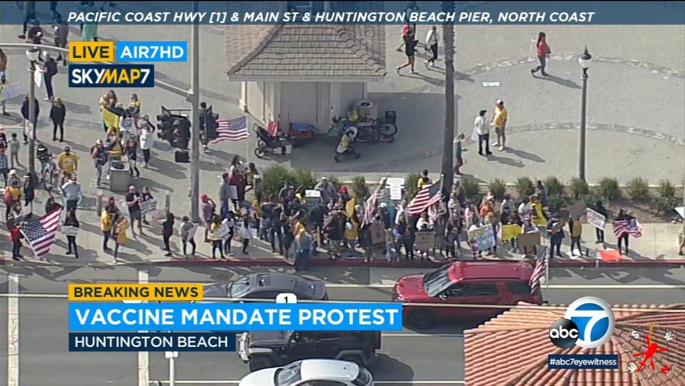 Dozens gather for protest against vaccine mandate for students in OC