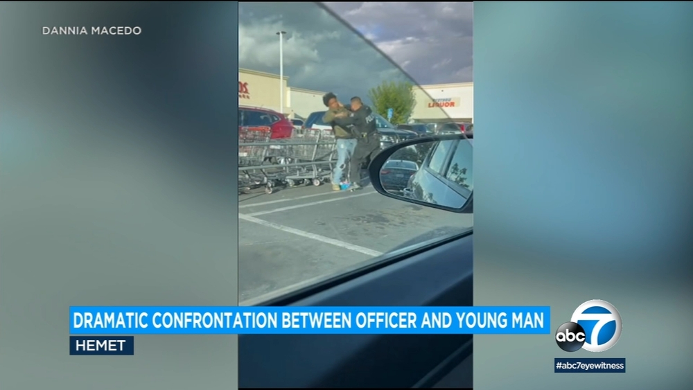 Hemet police officer punches suspect in confrontation seen on video