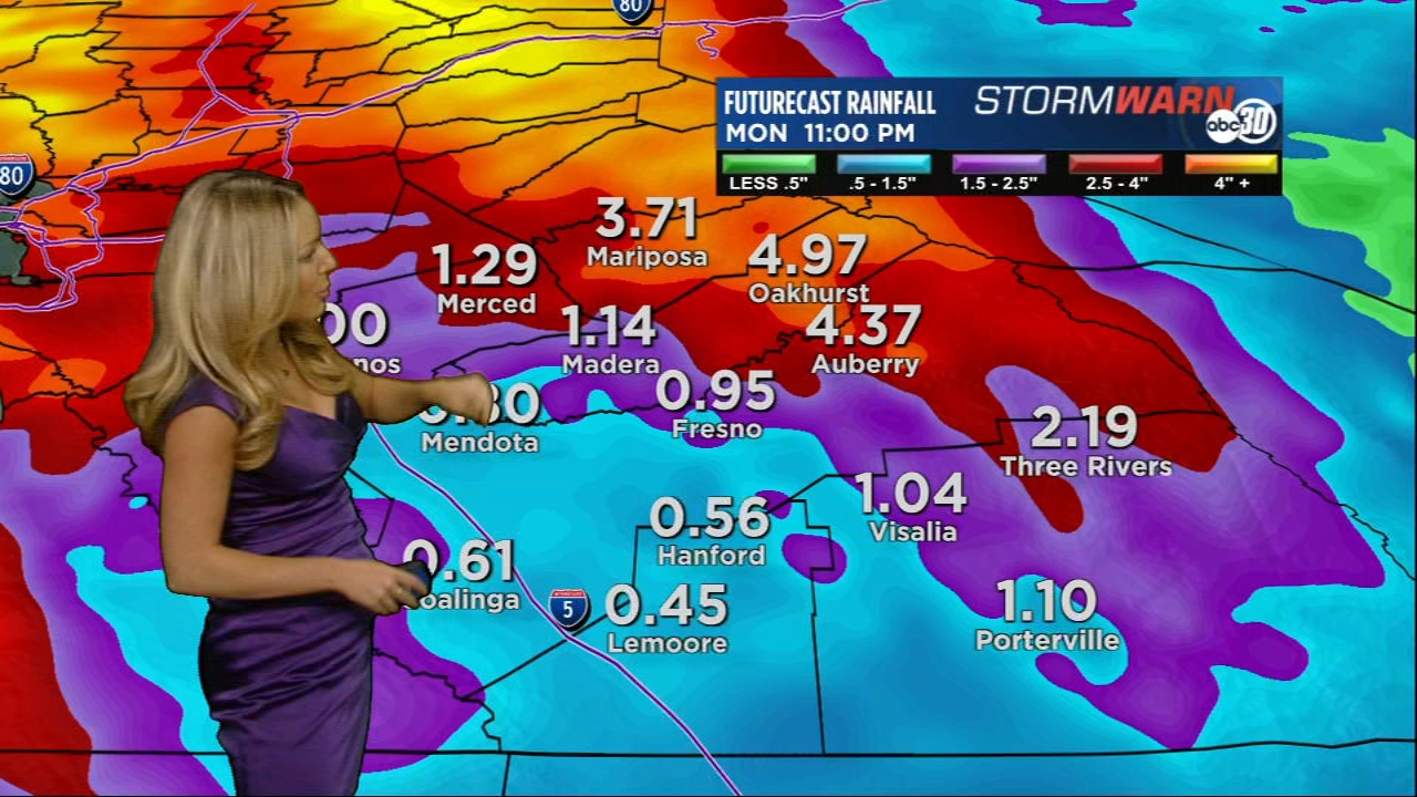 How much rain is expected for Central CA this week?
